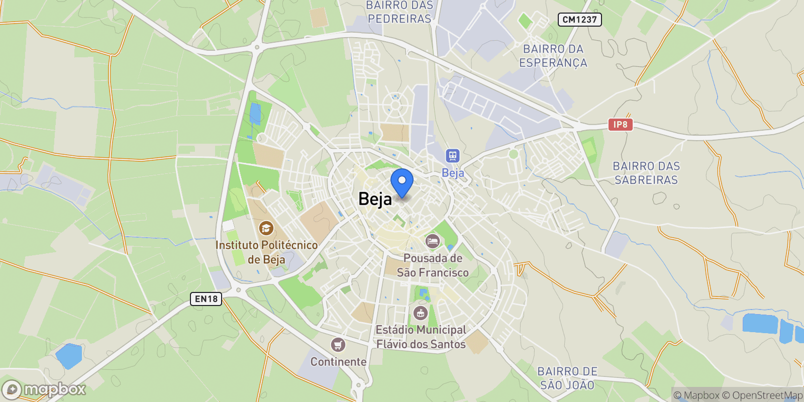 Map showing Salvada e Quintos, Beja, Beja, Beja, Beja (Salvador e Santa Maria da Feira), Beja District, Portugal.