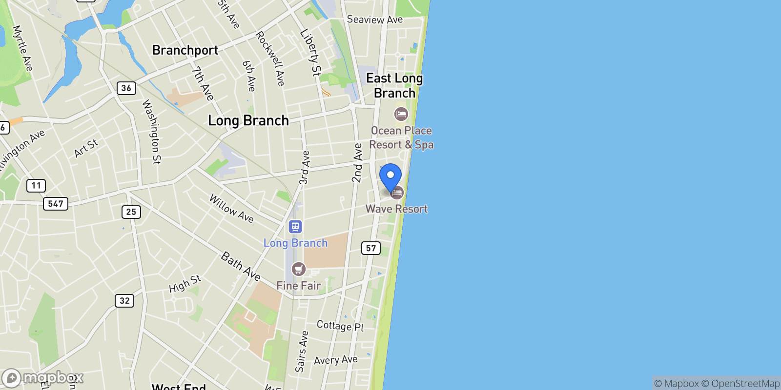 Map showing 15 Morris Avenue Unit 505, Long Branch, NJ 07740, Long Branch, New Jersey, United States.
