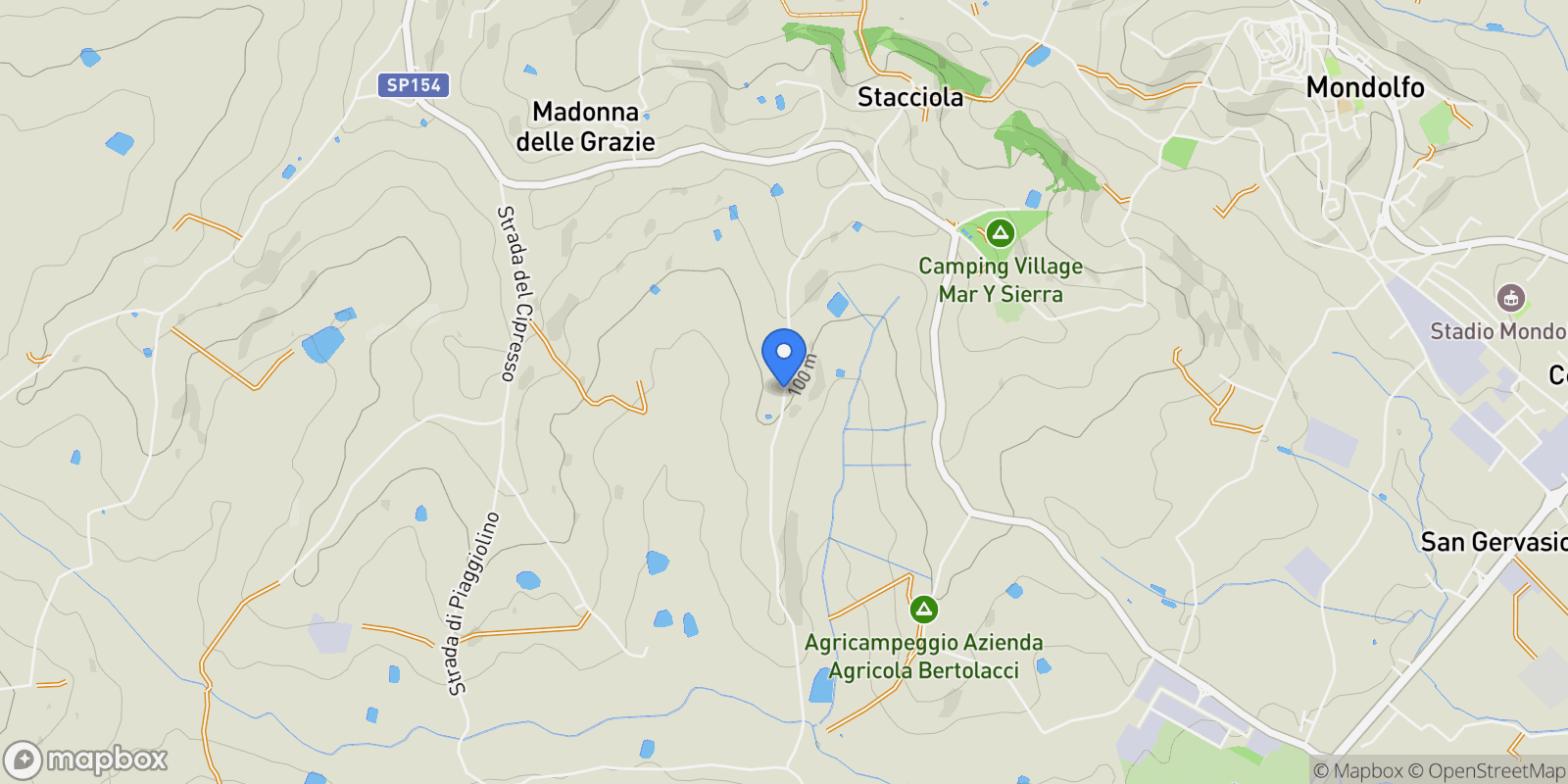 Map showing Strada del breccione snc, Marche, Italy.