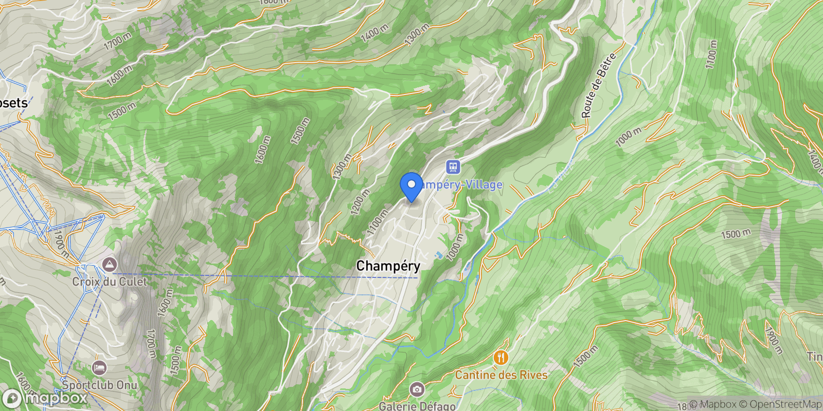Map showing Champéry, VS 1874, Champéry, Valais, Switzerland.
