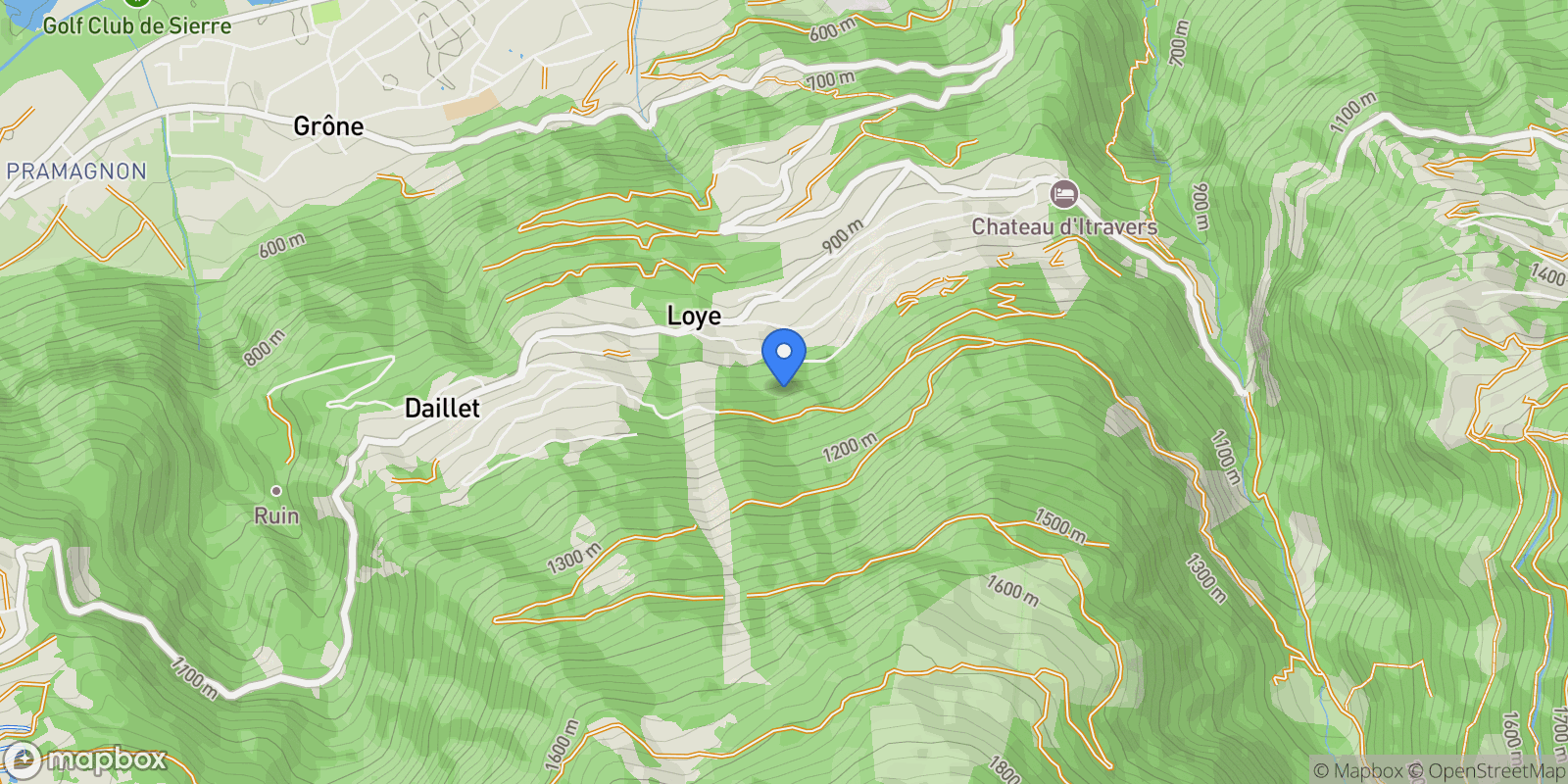 Map showing Grône, VS 3979, Grône, Valais, Switzerland.