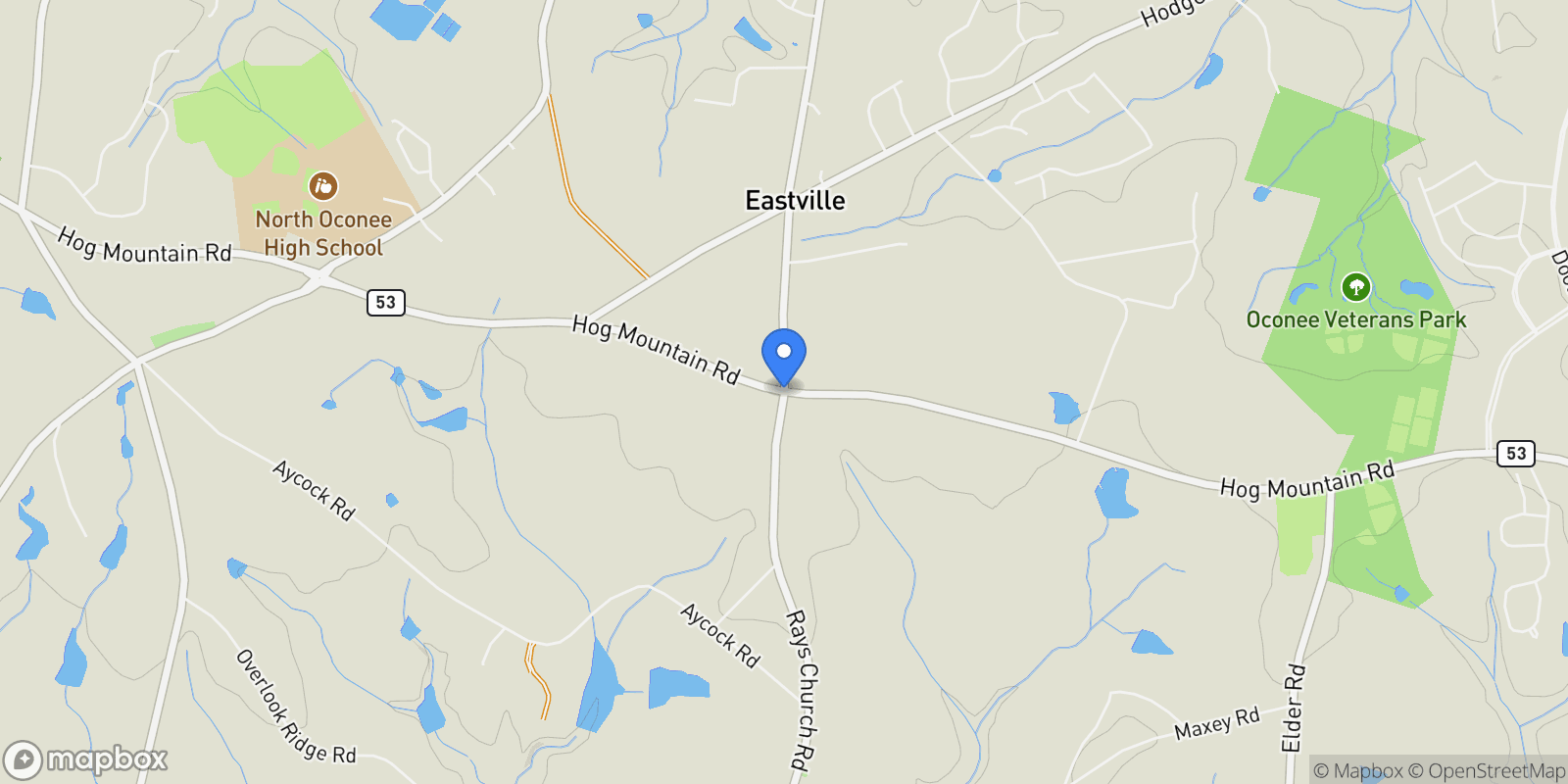 Map showing 0 Us 53 Highway, Bogart, GA 30622, Bogart, Georgia, United States.