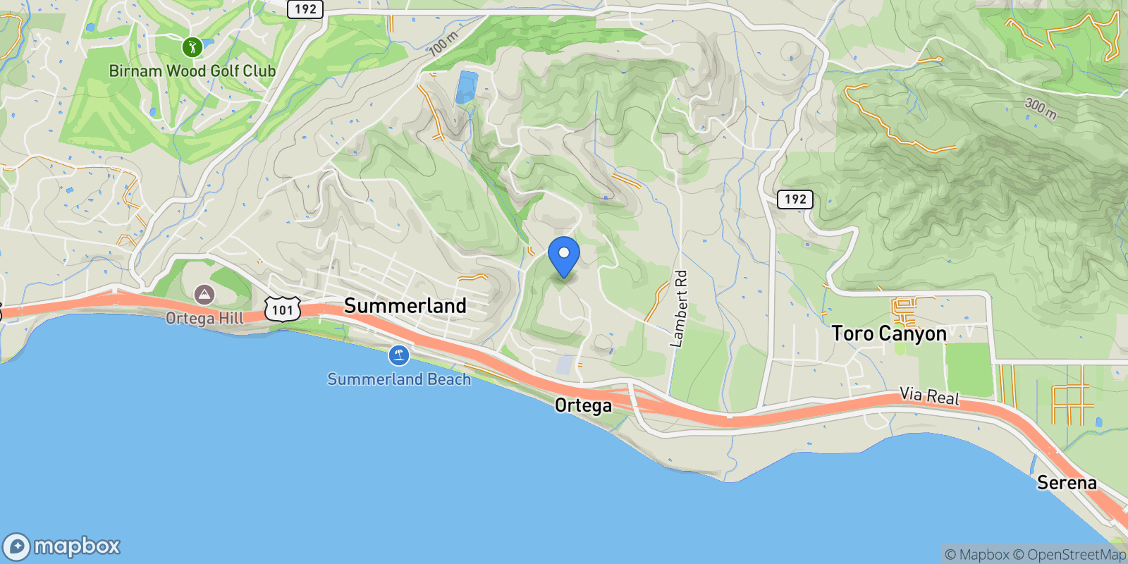 Map showing 220 Montecito Ranch Lane, Carpinteria, California, United States.