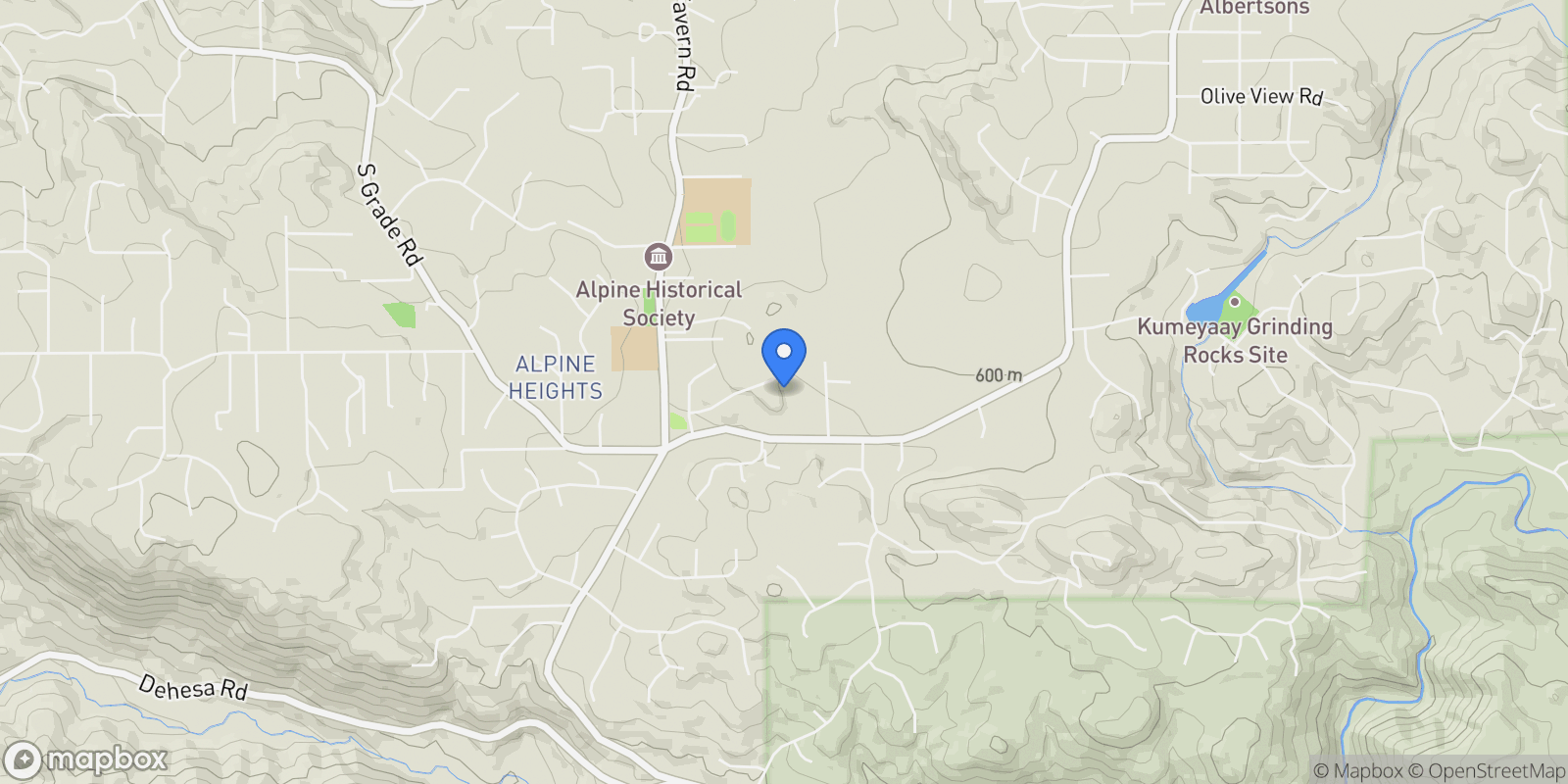 Map showing 2047 Via Del Torrie, Alpine, California, United States.
