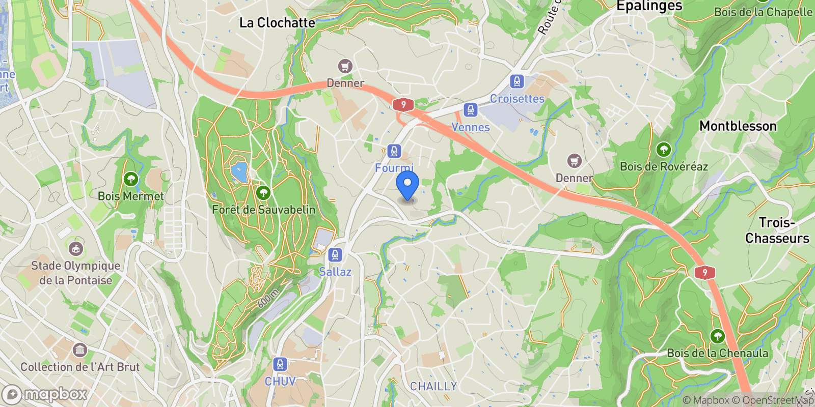 Map showing Lausanne, Lausanne, VD 1010, Lausanne, Vaud, Switzerland.