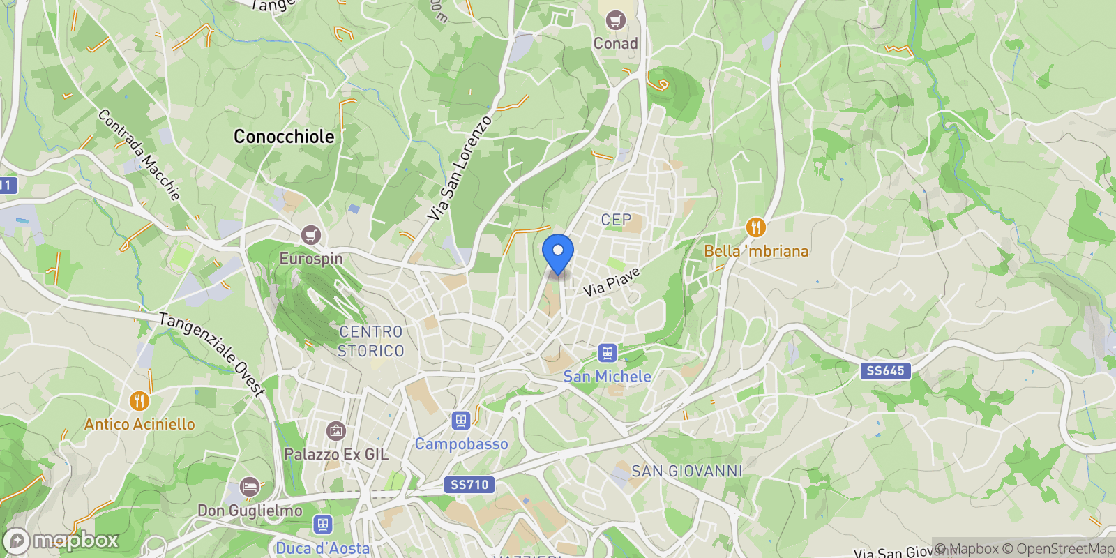 Map showing via IV novembre 22, Campobasso, Molise, Italy.