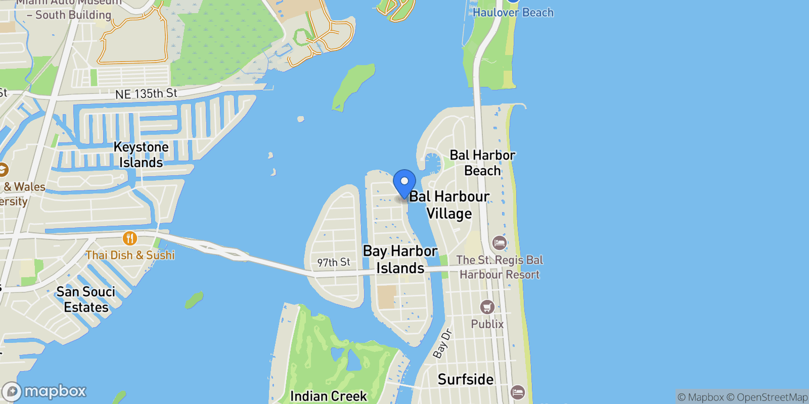 Map showing 10141 E Bay Harbor Drive #604, Bal Harbour, Florida, United States.