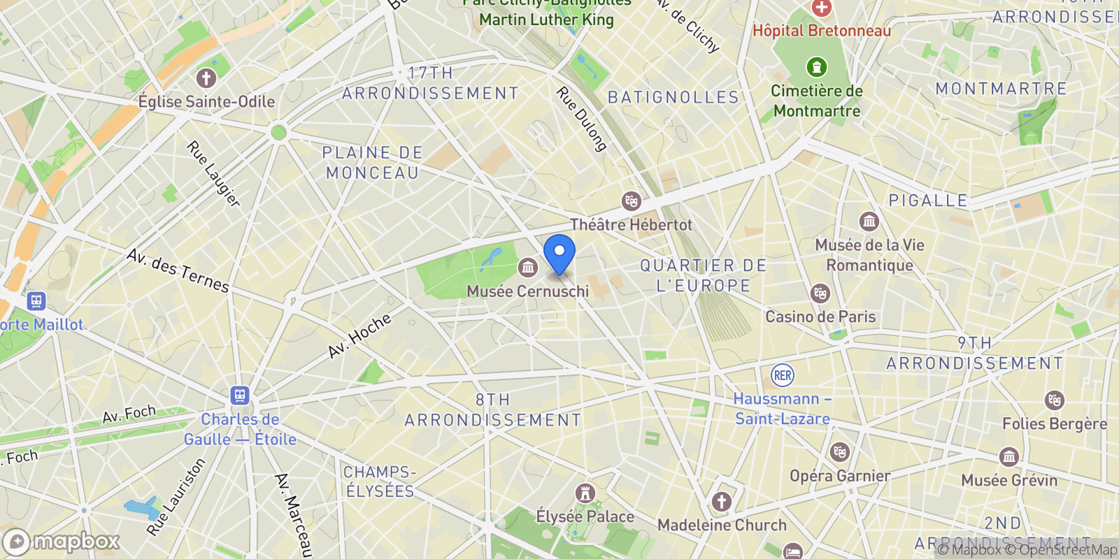 Map showing 99 Boulevard Malesherbes, Paris, Île-de-France, France.