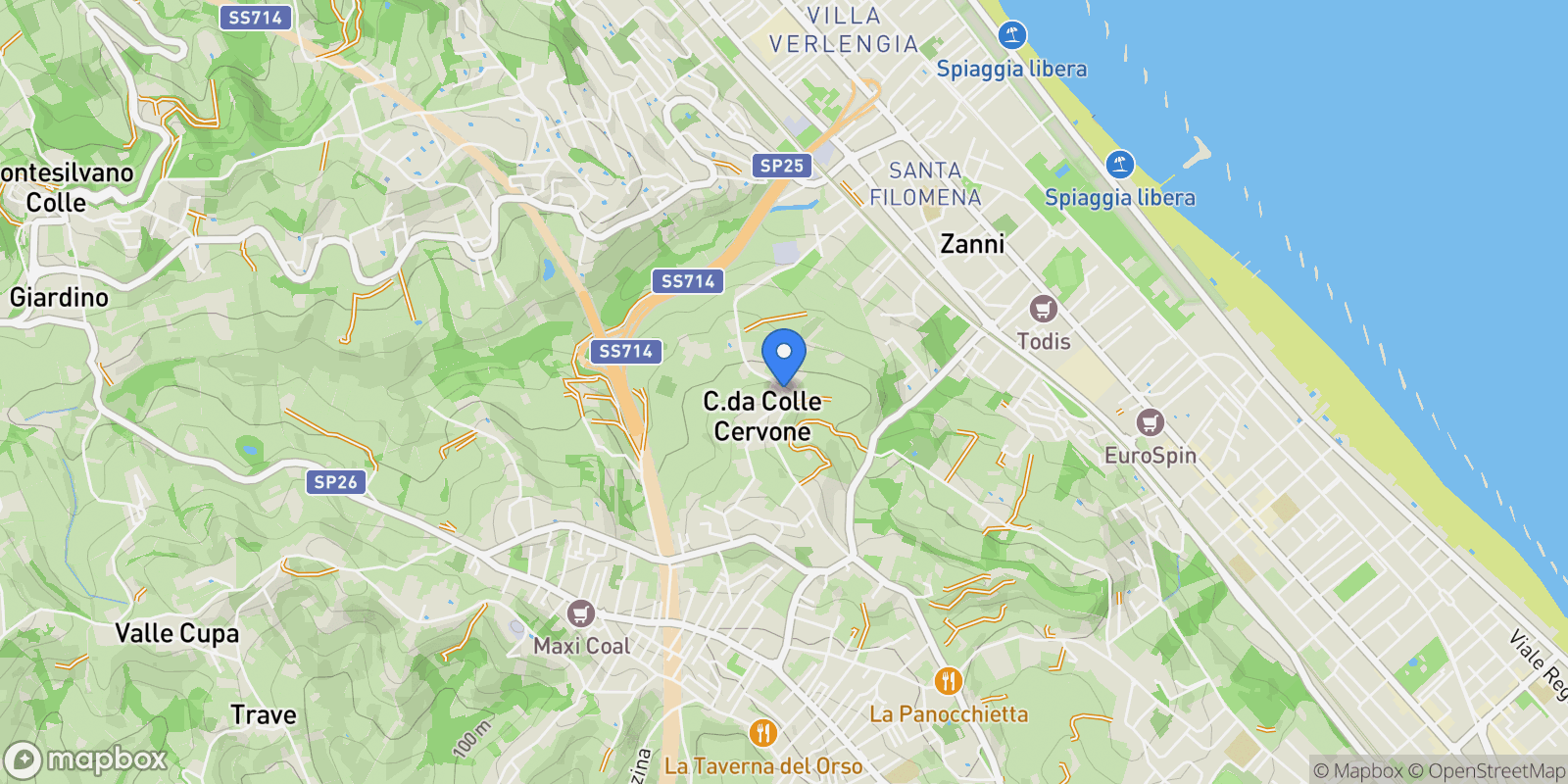 Map showing Strada Del Palazzo, Pescara, Abruzzo, Italy.