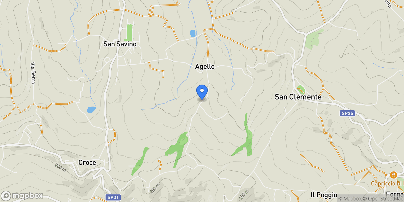 Map showing Via Ca' Centino 3, Emilia-Romagna, Italy.