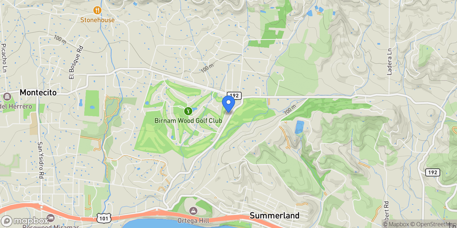Map showing 500 Eastgate Lane, Montecito, California, United States.