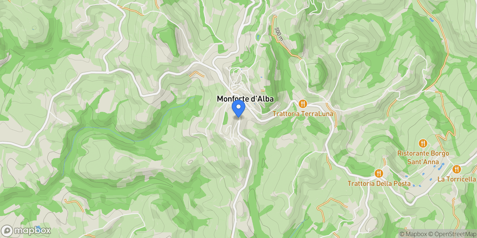 Map showing Via Montà, Monforte d'Alba, Piedmont, Italy.