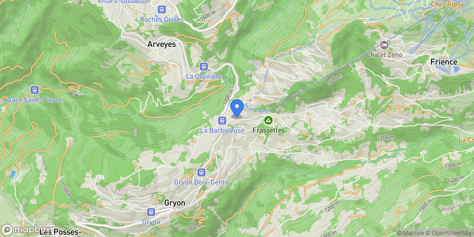 Map showing Gryon, VD 1882, Gryon, Vaud, Switzerland.