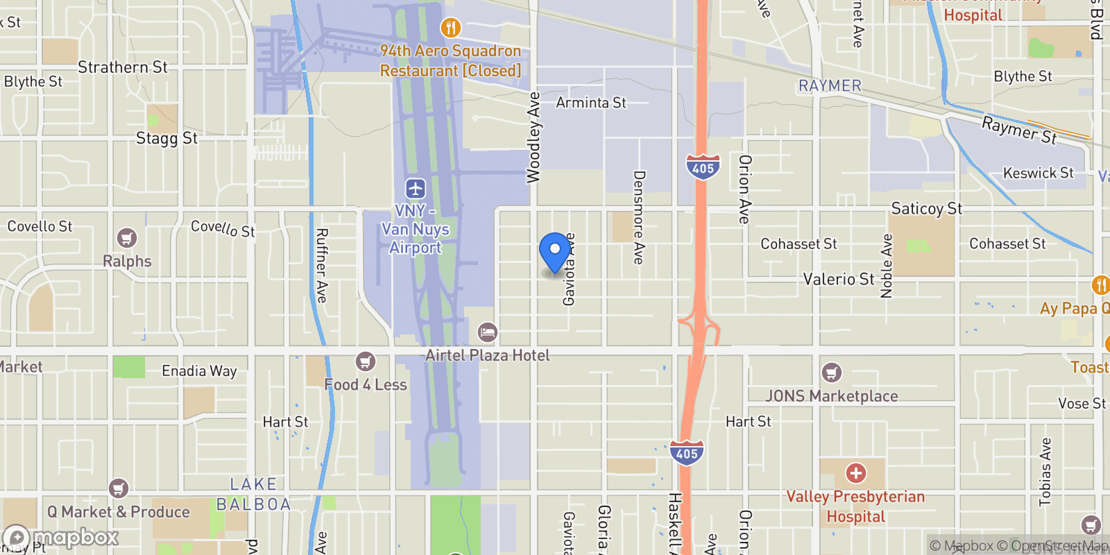 Map showing 7406 Collett, Los Angeles, California, United States.