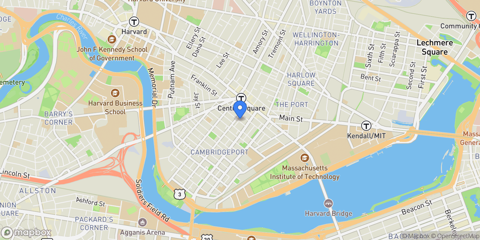 Map showing 129 Auburn Street, Cambridge, MA 02139, Cambridge, Massachusetts, United States.