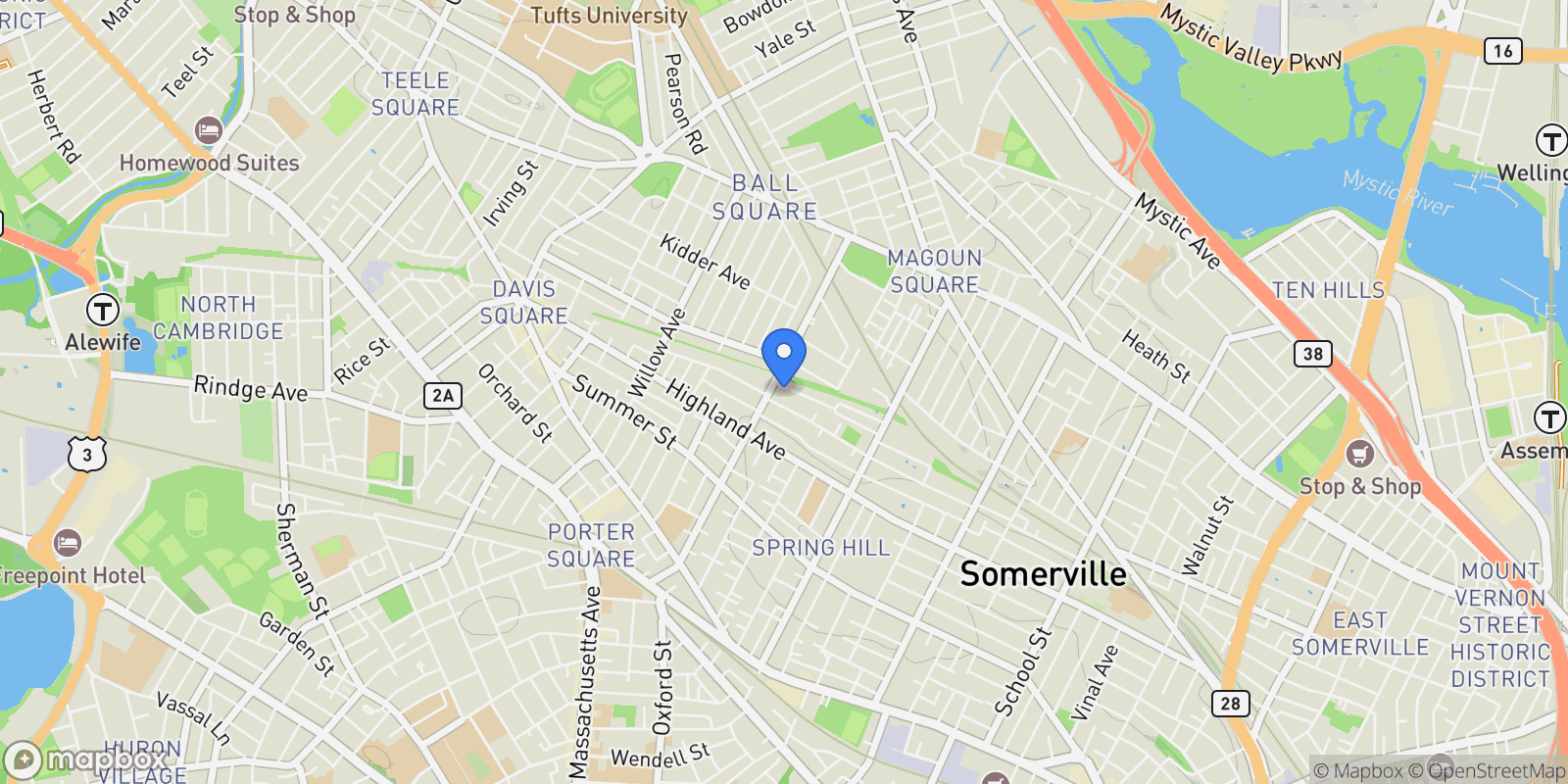 Map showing 13 Alpine Street Unit 401, Somerville, MA 02144, Somerville, Massachusetts, United States.