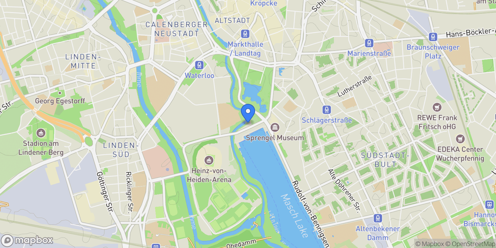 Map showing Hannover, NI 30169, Hanover, Lower Saxony, Germany.