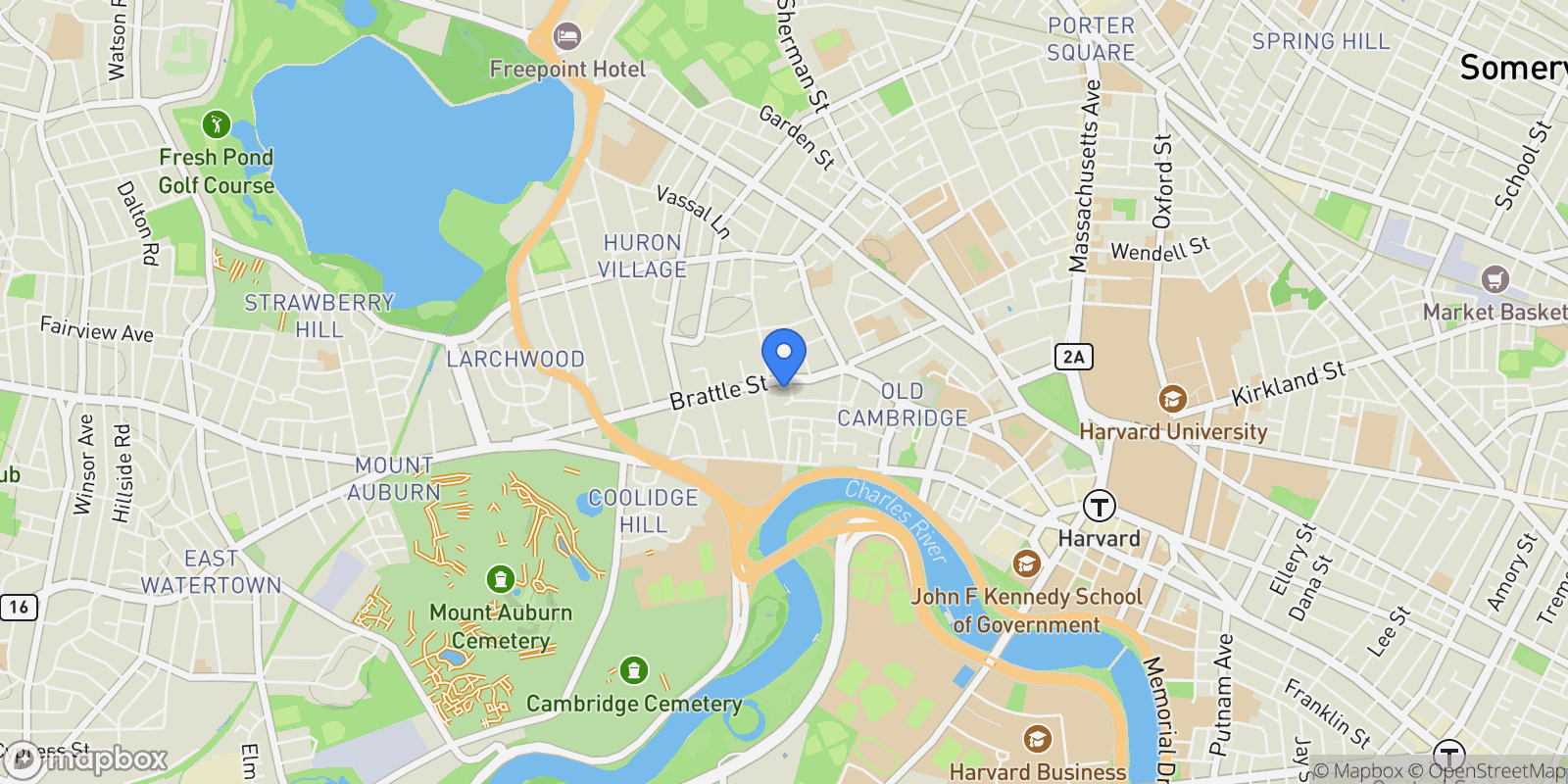 Map showing 48 Hubbard Park Road, Cambridge, MA 02138, Cambridge, Massachusetts, United States.