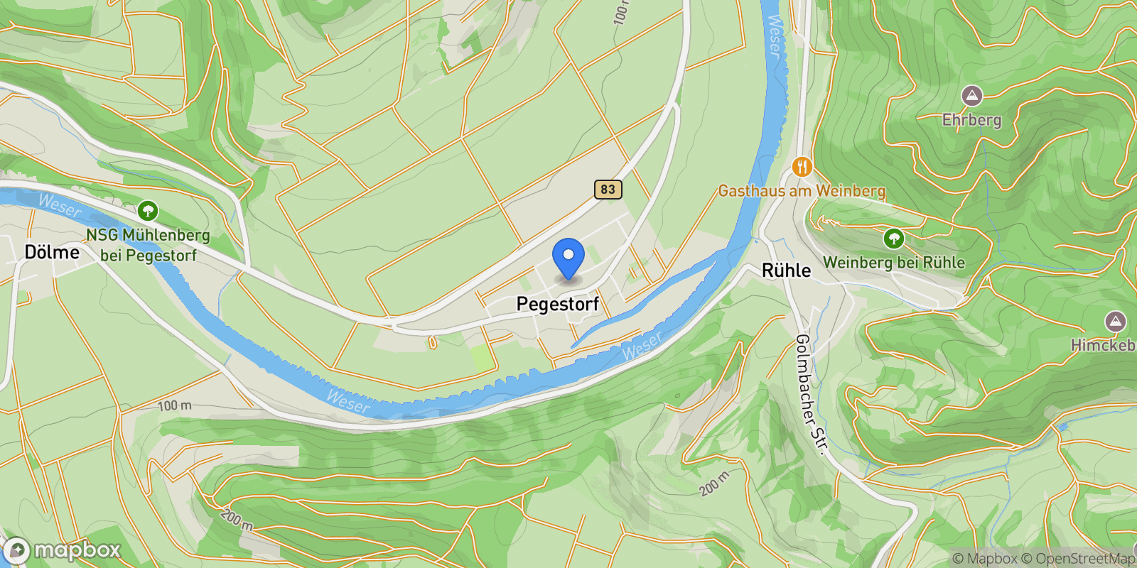 Map showing Pegestorf, NI 37619, Pegestorf, Lower Saxony, Germany.