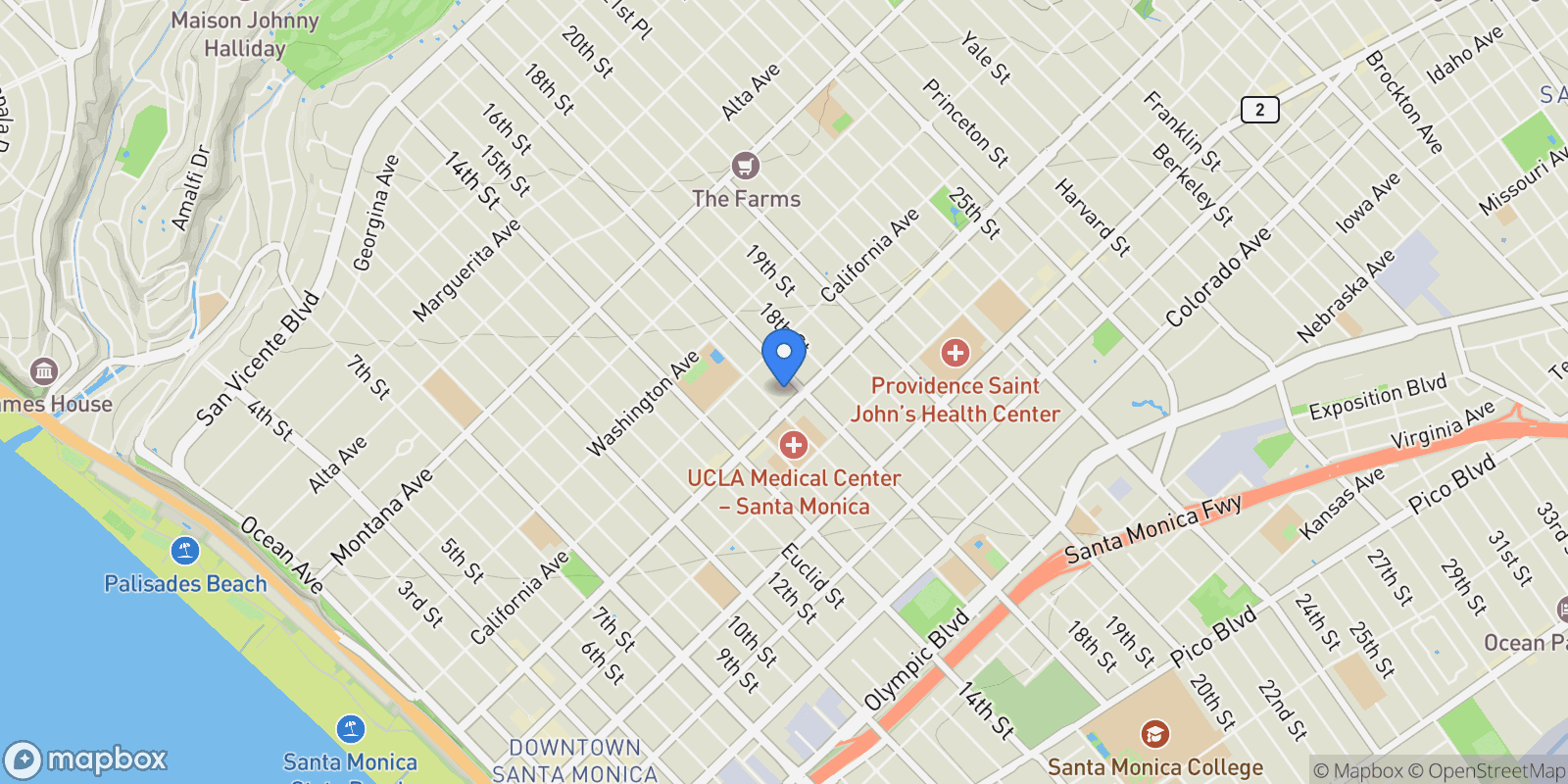 Map showing 1144 17th Street 6, Santa Monica, California, United States.