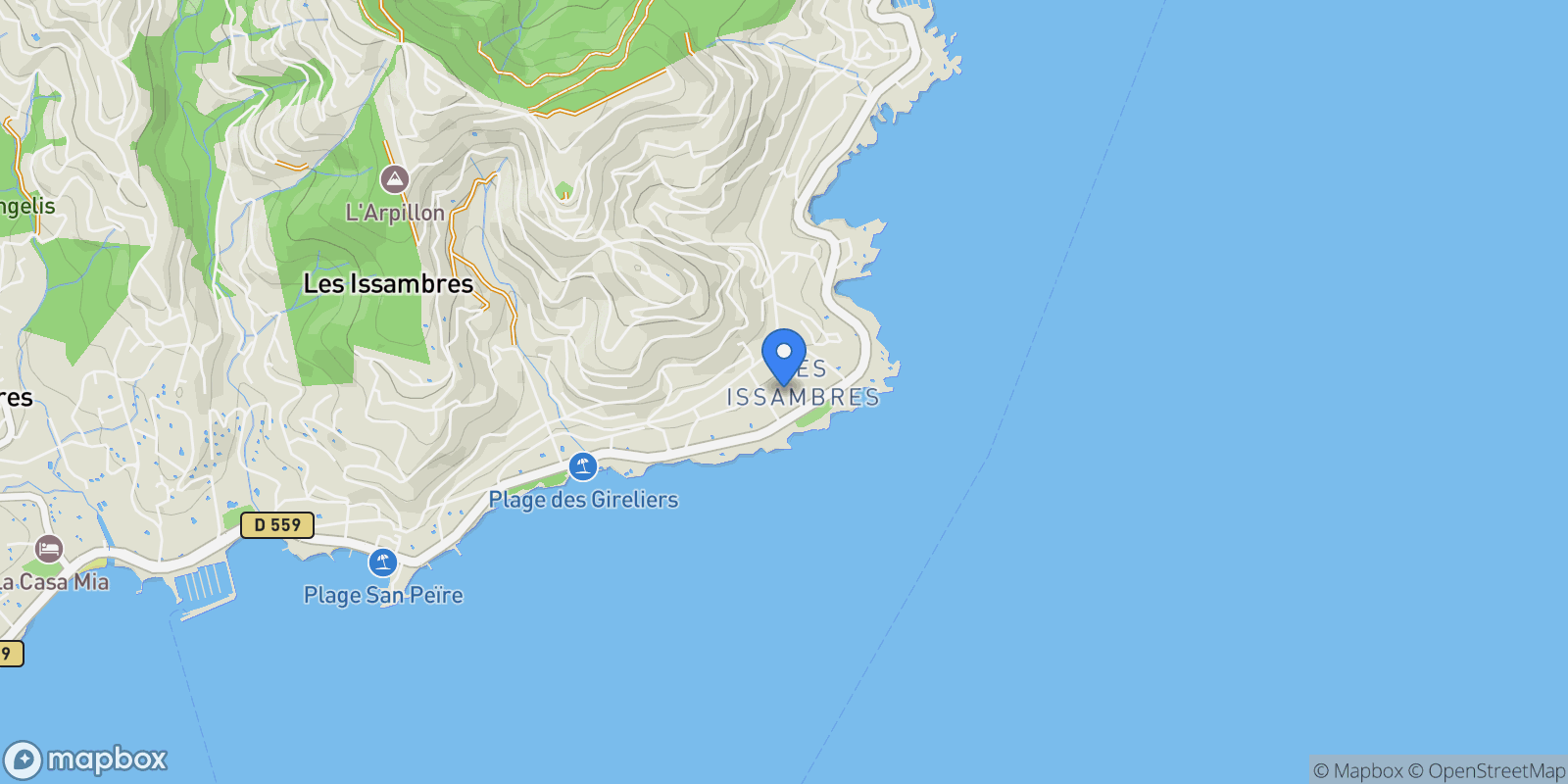 Map showing Roquebrune-sur-Argens, Provence-Alpes-Côte d'Azur, France.