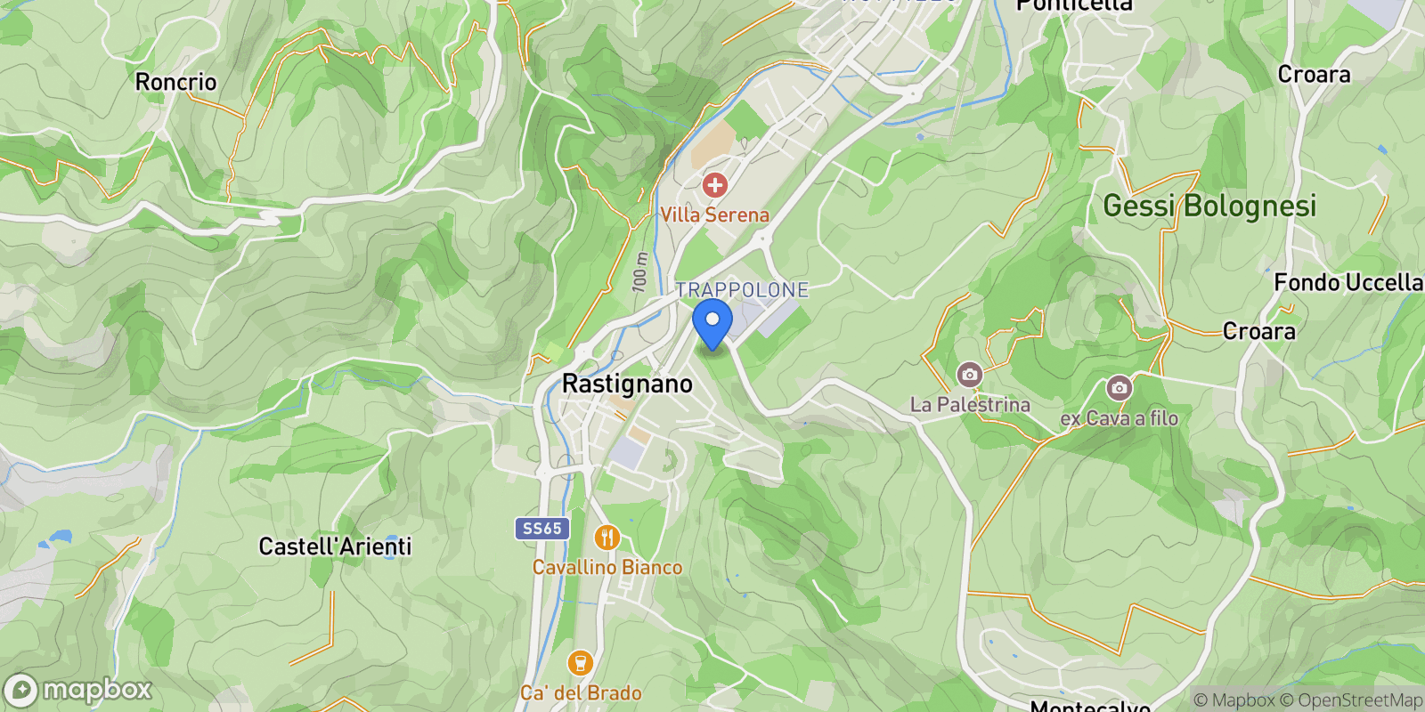 Map showing Rastignano, Rastignano-Carteria di Sesto, Emilia-Romagna, Italy.
