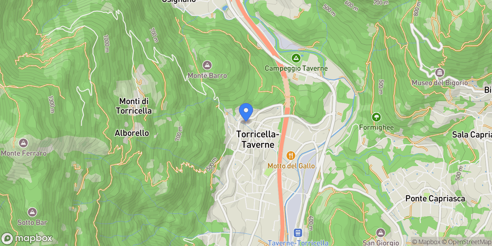 Map showing via alla Bolla, 27, Torricella-Taverne, Ticino, Switzerland.