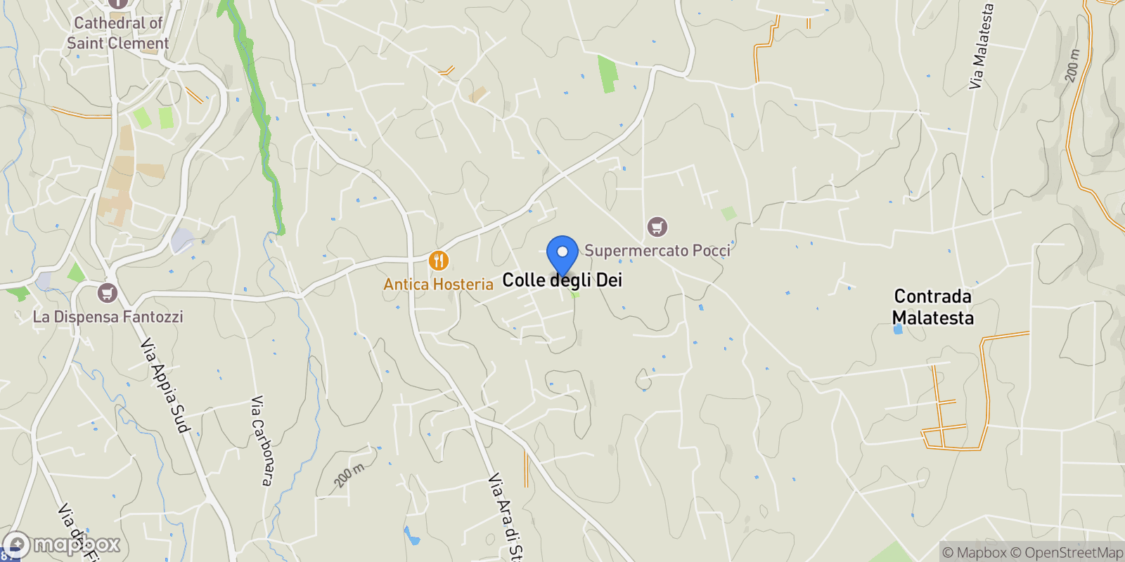 Map showing Colle degli Dei, Velletri, Lazio, Italy.