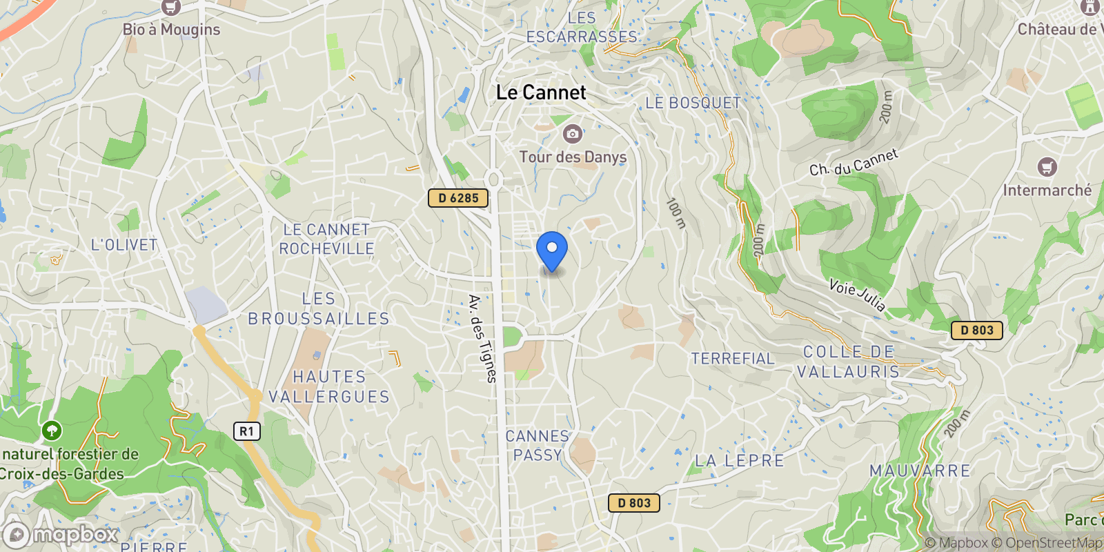 Map showing Le Cannet, Provence-Alpes-Côte d'Azur, France.