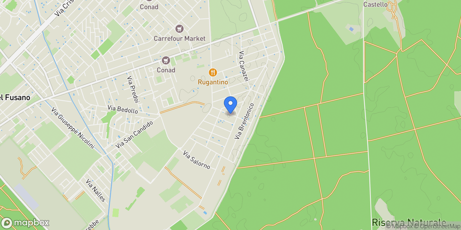Map showing Via di val Floriana, Municipio Roma X, Lazio, Italy.