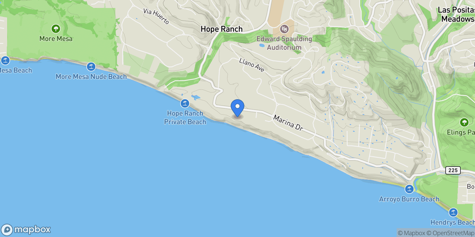 Map showing 4335 Marina Drive, Santa Barbara, California, United States.