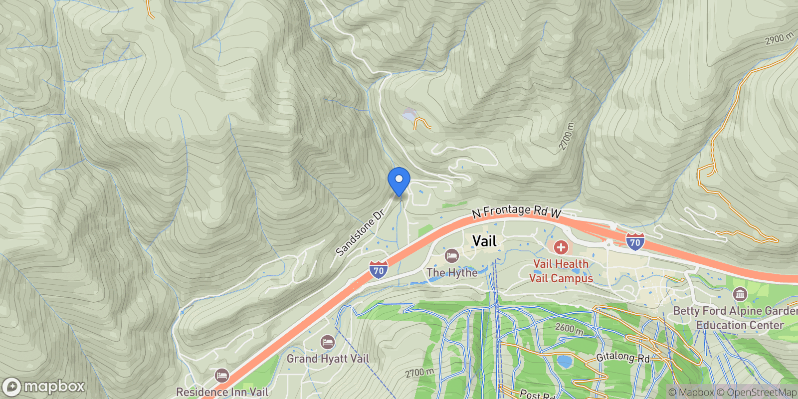 Map showing 945 Red Sandstone Road #A5 , Vail, CO 81657, Vail, Colorado, United States.