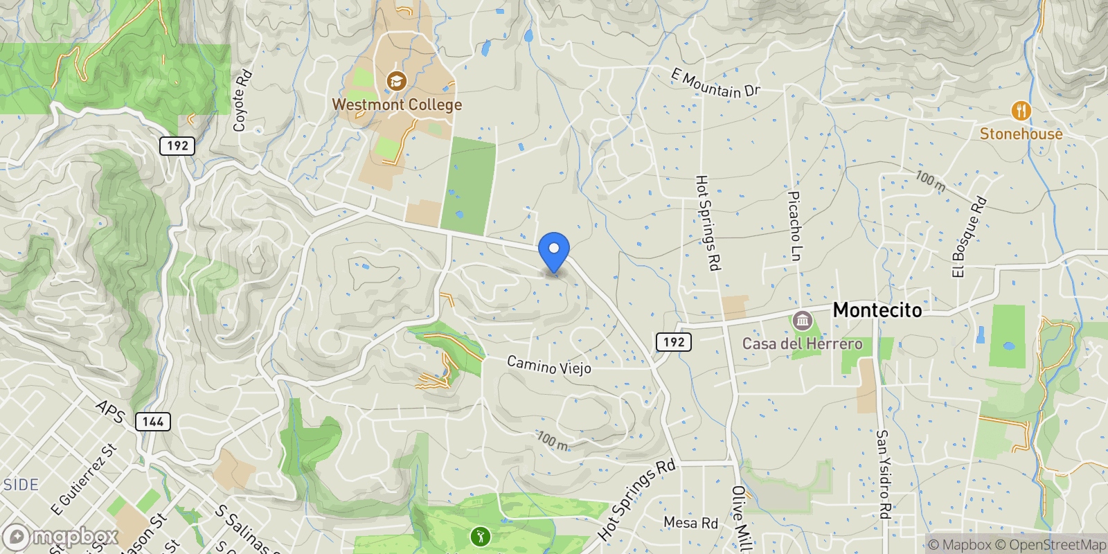 Map showing 937 Arcady Road, Montecito, California, United States.