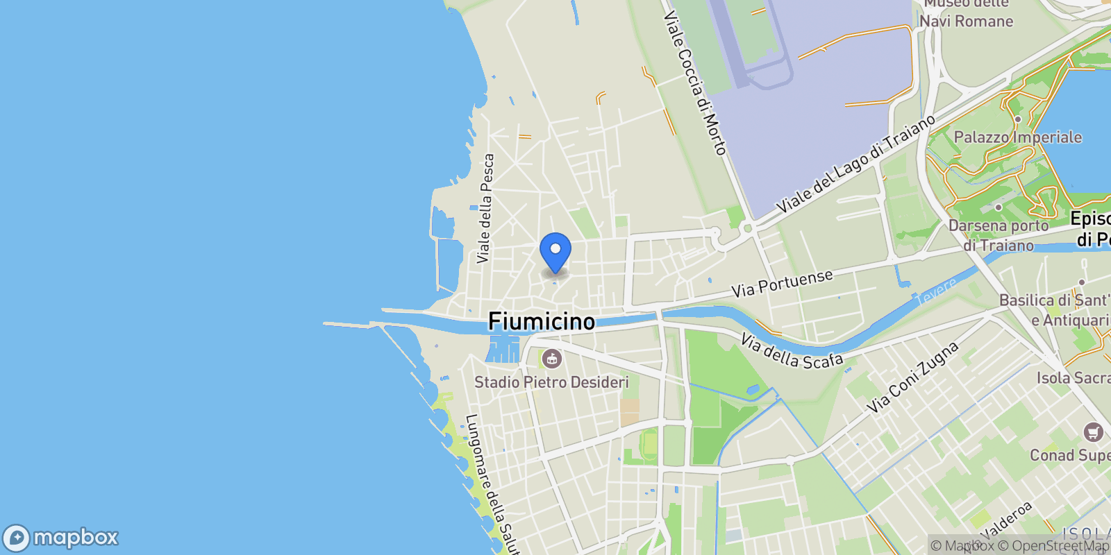 Map showing via delle scuole, Fiumicino, Lazio, Italy.