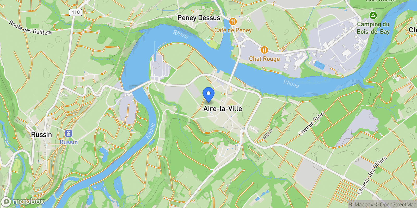Map showing Aire-la-Ville, GE 1288, Aire-la-Ville, Genève, Switzerland.