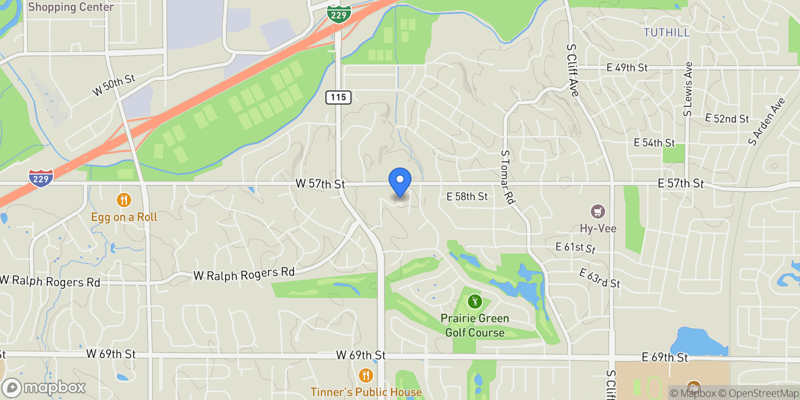 Map showing 1 W Penmarch Pl , Sioux Falls, SD 57108, Sioux Falls, South Dakota, United States.