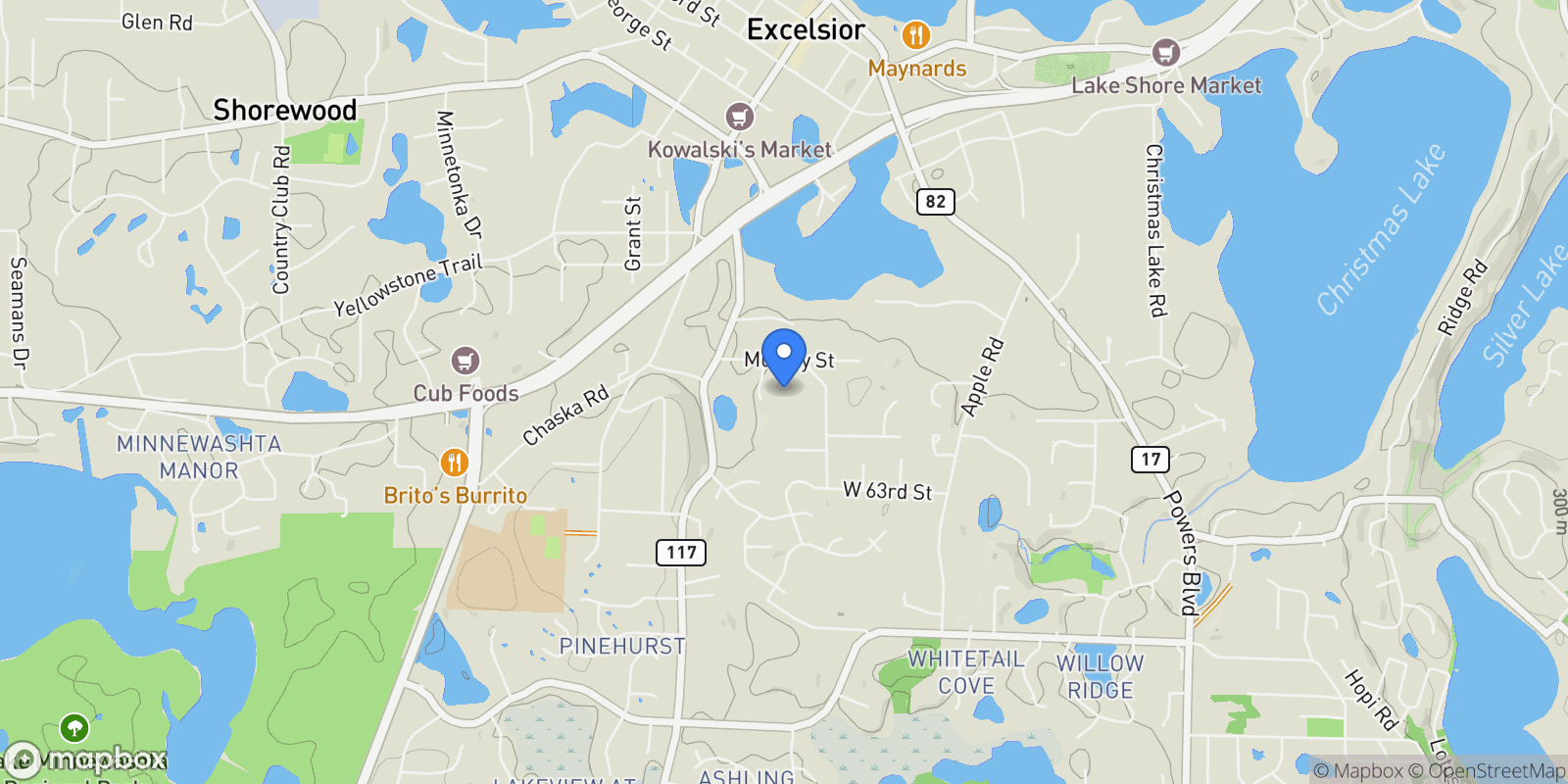 Map showing 6155 Murray Court, Shorewood, MN 55331, Mound, Minnesota, United States.