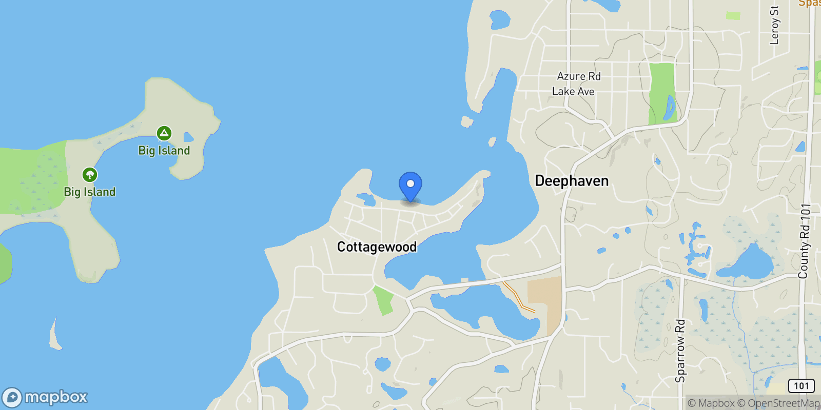 Map showing 20100 Lakeview Avenue, Deephaven, MN 55331, Deephaven, Minnesota, United States.