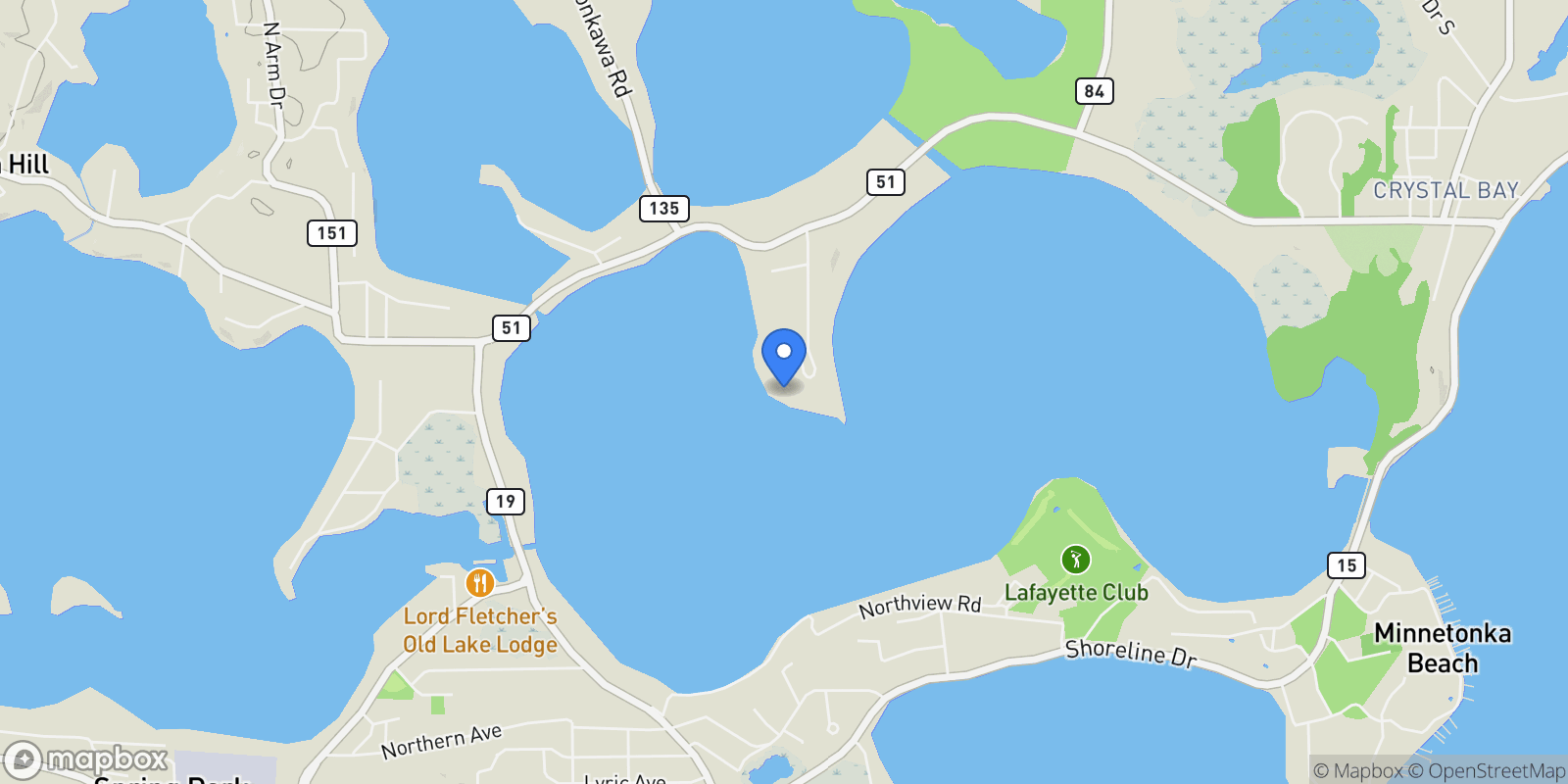 Map showing 1655 Bohns Point Road, Orono, MN 55391, Orono, Minnesota, United States.