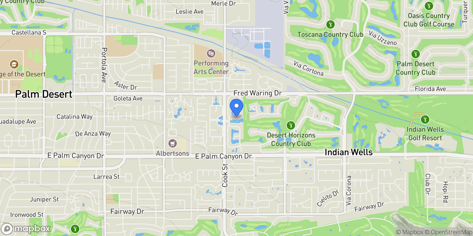 Map showing 75063 Spyglass Drive, Indian Wells, CA 92210, Indian Wells, California, United States.