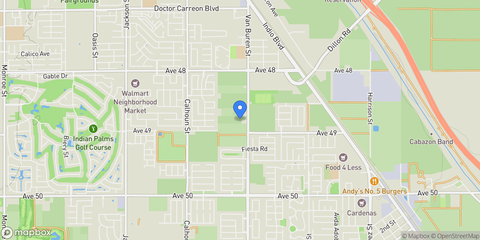 Map showing 48785 Van Buren Street, Coachella, CA 92236, Coachella, California, United States.