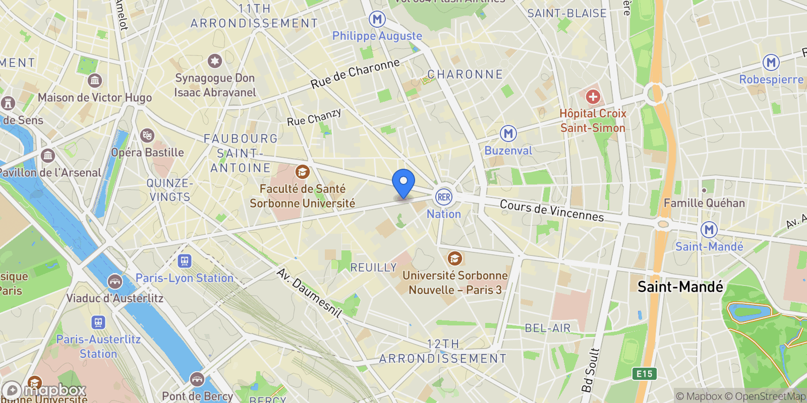 Map showing Paris, Île-de-France, France.