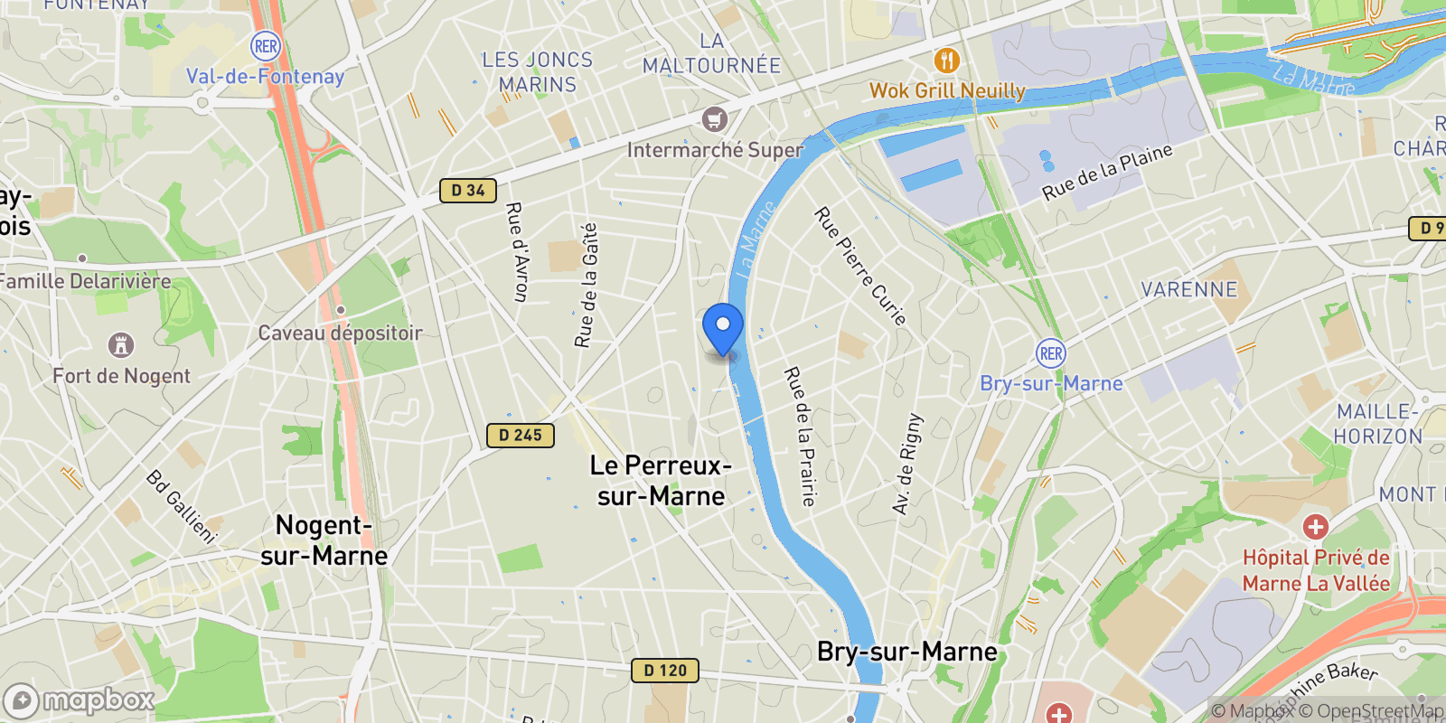 Map showing Le Perreux-sur-Marne, Île-de-France, France.
