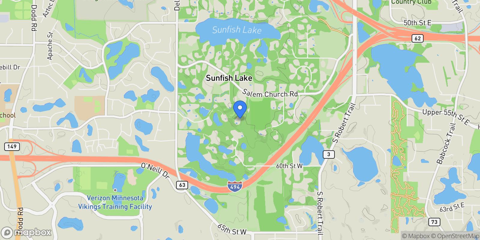 Map showing 240 Salem Church Road, Sunfish Lake, MN 55118, Sunfish Lake, Minnesota, United States.