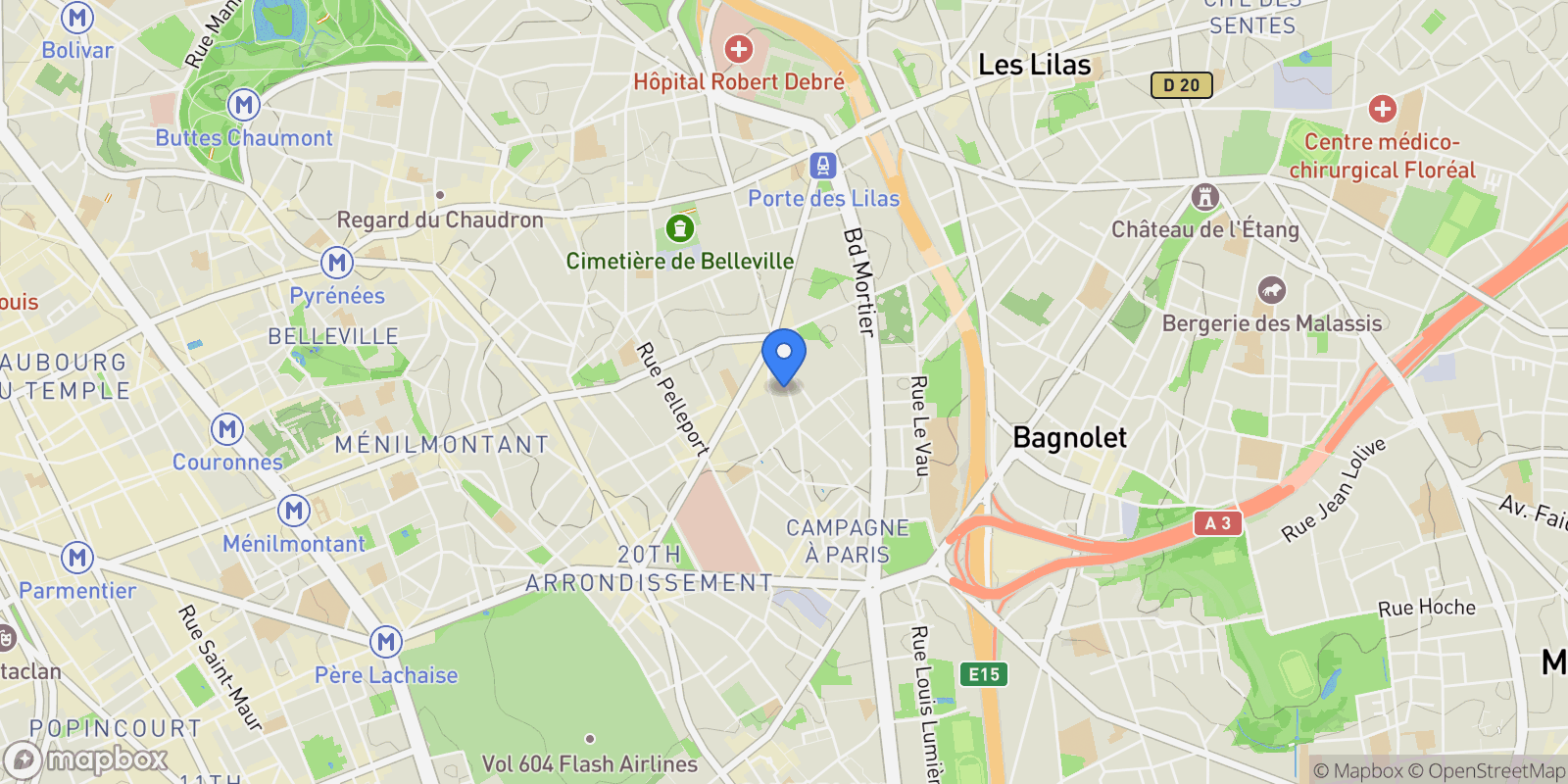 Map showing Paris, Île-de-France, France.