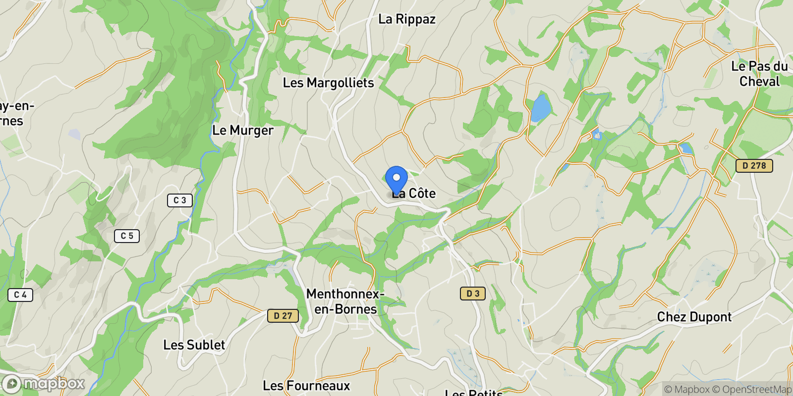 Map showing Menthonnex-en-Bornes, Auvergne-Rhône-Alpes, France.