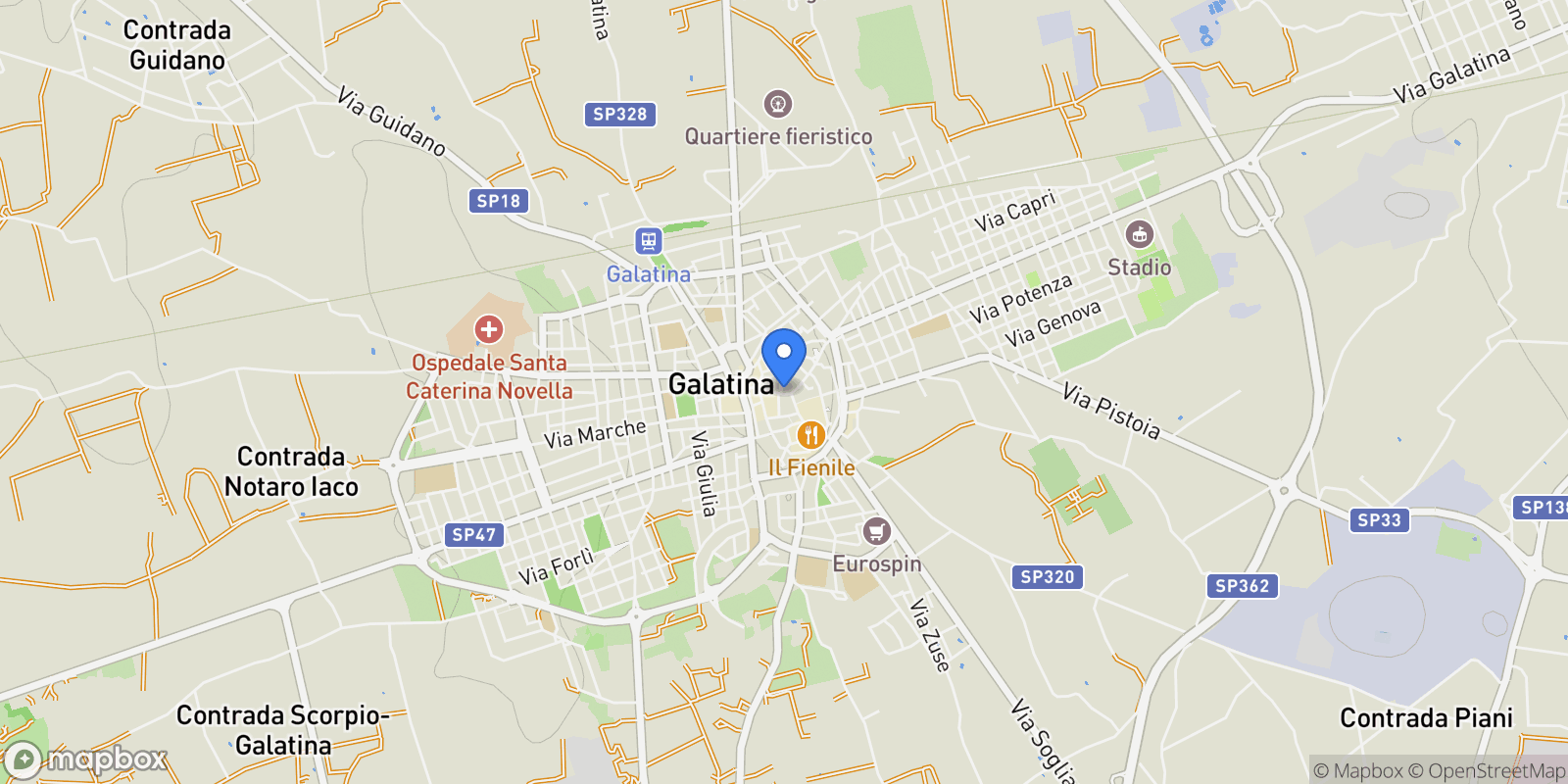 Map showing Via Vittorio Emanuele II, 18, 73013 Galatina LE, Italy, Galatina, Apulia, Italy.