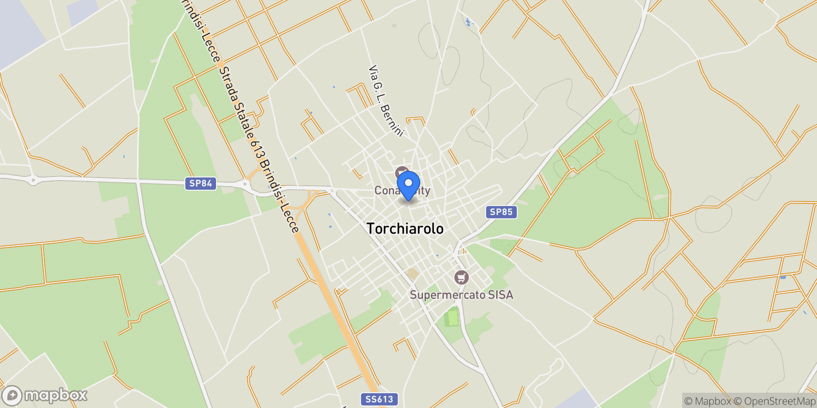 Map showing 72020 Torchiarolo, BR, Italy, Torchiarolo, Apulia, Italy.