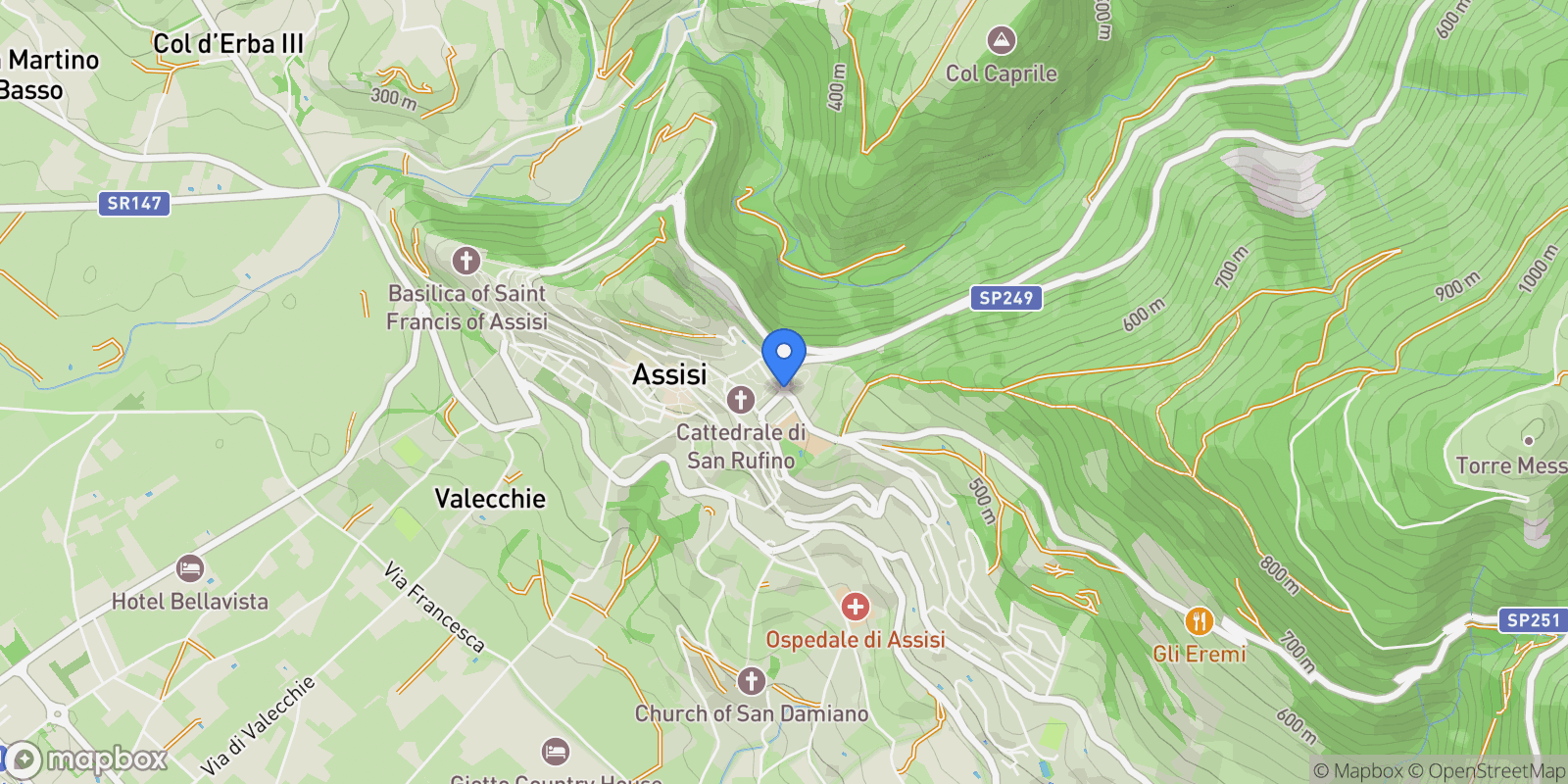Map showing via Joergensen 8, San Damiano, Umbria, Italy.