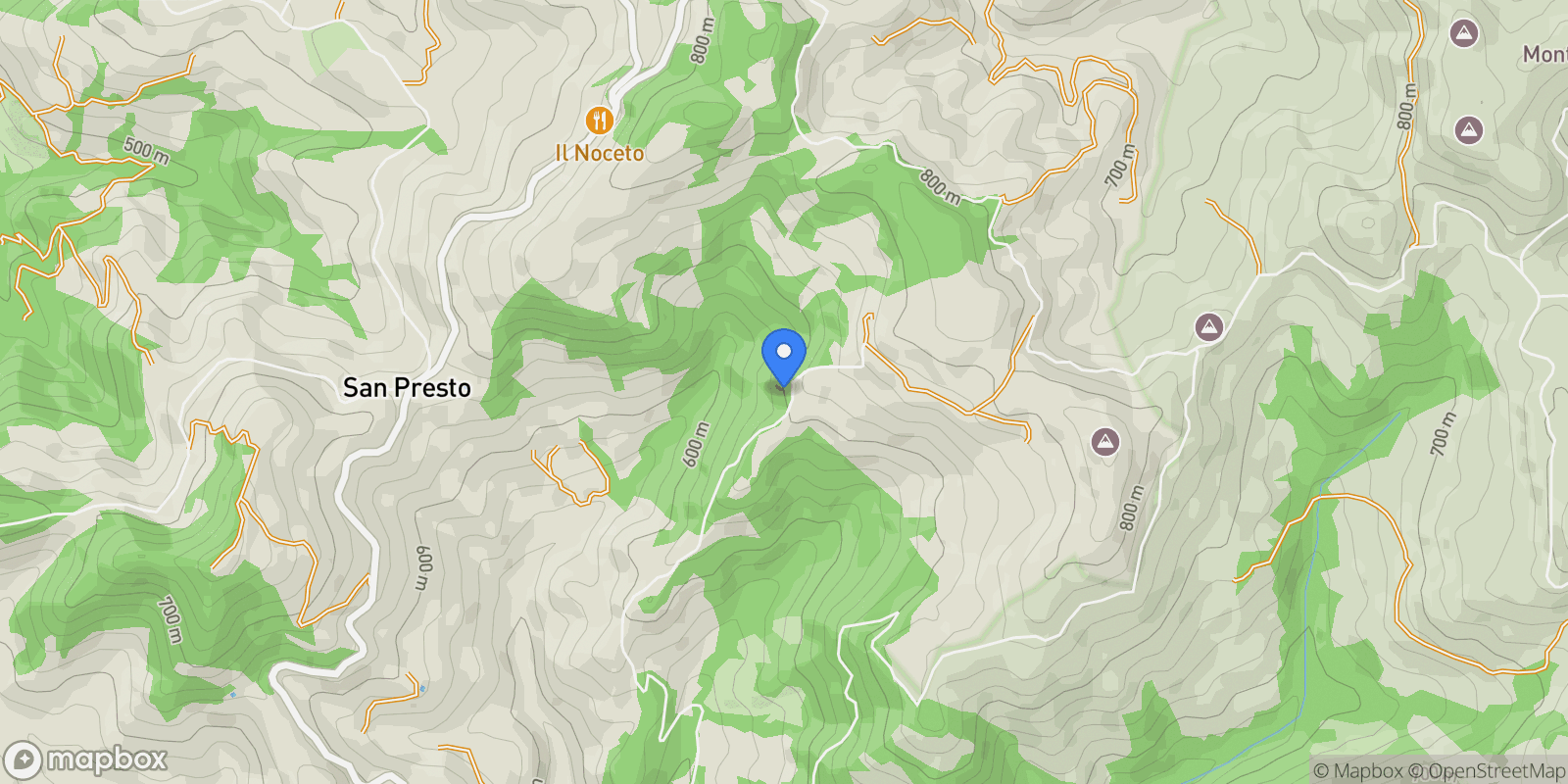 Map showing SAN PRESTO 95, Umbria, Italy.